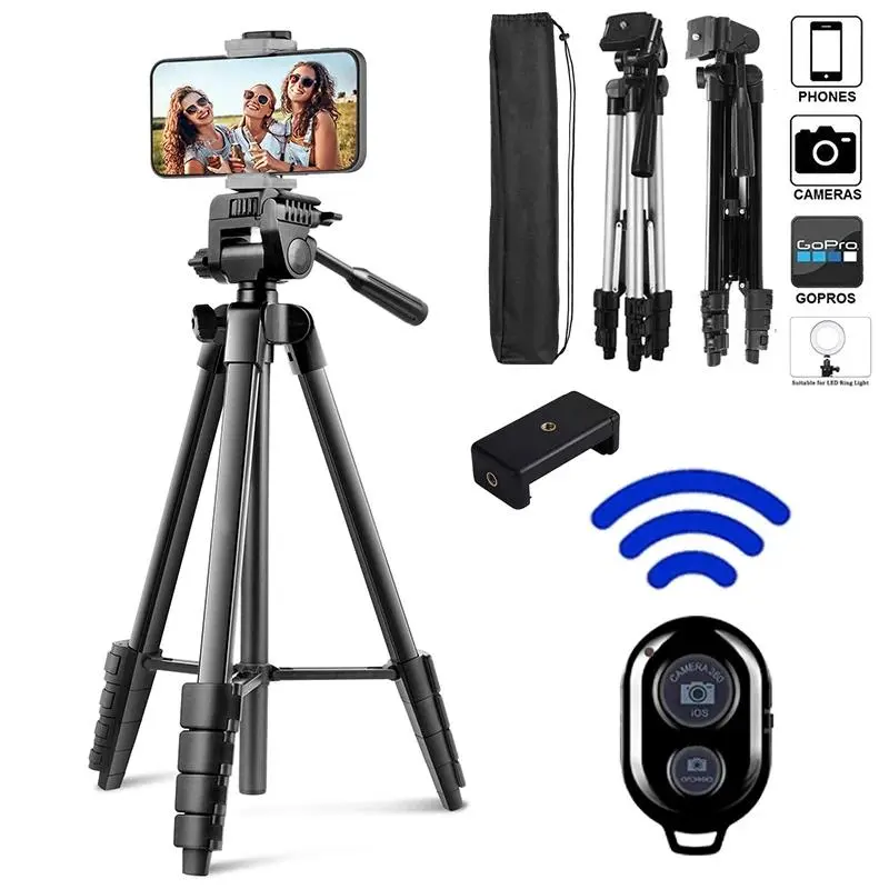 Compact Mobile Phone Tripod Stand with Bluetooth Remote Control, Lightweight Cellphone Holder for YouTube Video, Photography - Smartphone Accessories, Abs+Pc