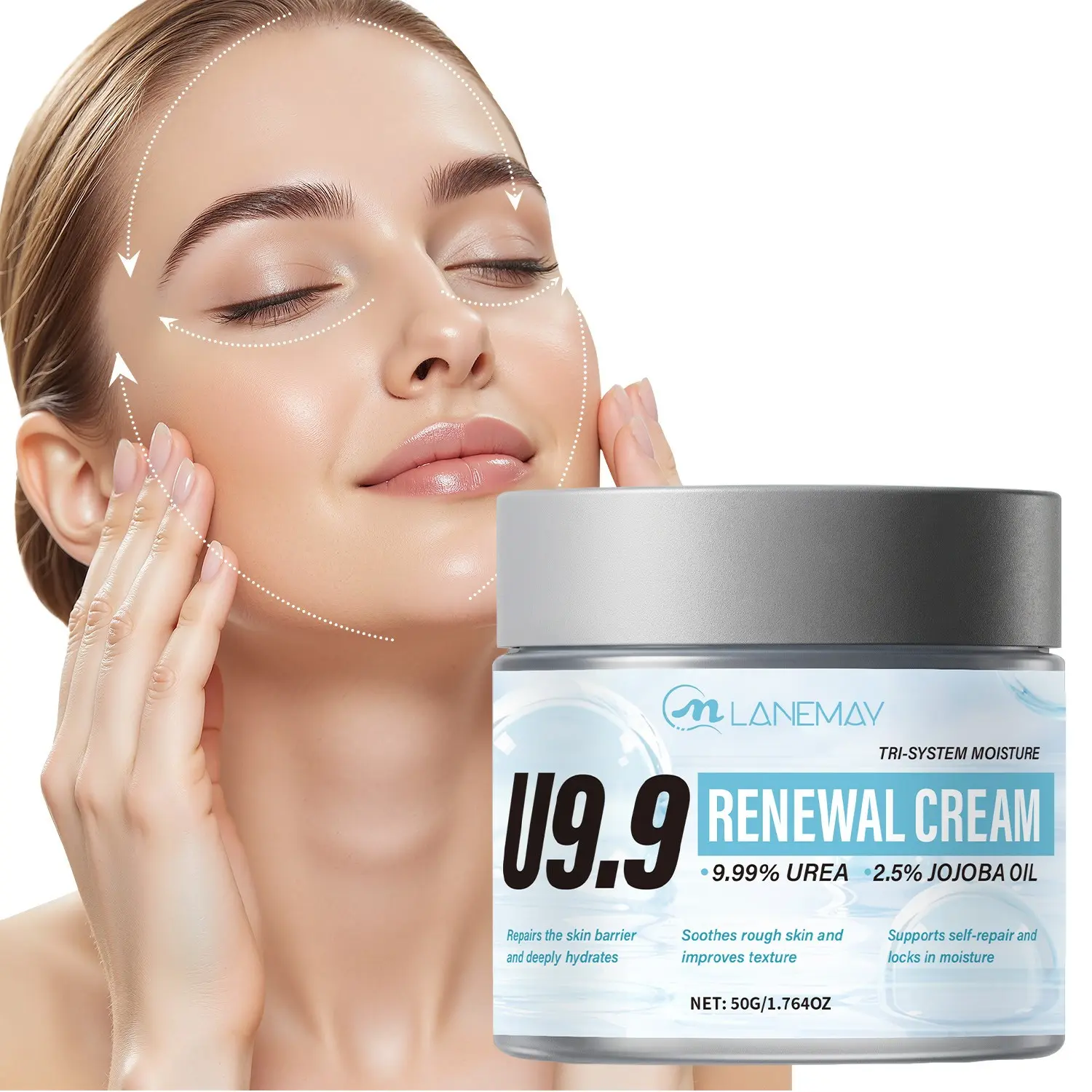 Urea Moisturizing Cream | 9.99% Urea + 2.5% Jojoba Oil | Deeply hydrates and locks in moisture | Hydrates and softens skin | A savior for dry, rough, and sensitive skin | Suitable for the whole body | Post-makeup care | 50g