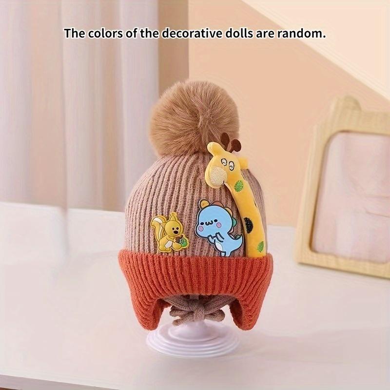 Winter Hats with Cute Cartoon Animals – Soft Elastic Woven Ear Caps, Warm and Fun Knitted Hats for Men and Women, Casual Cold Weather Accessories