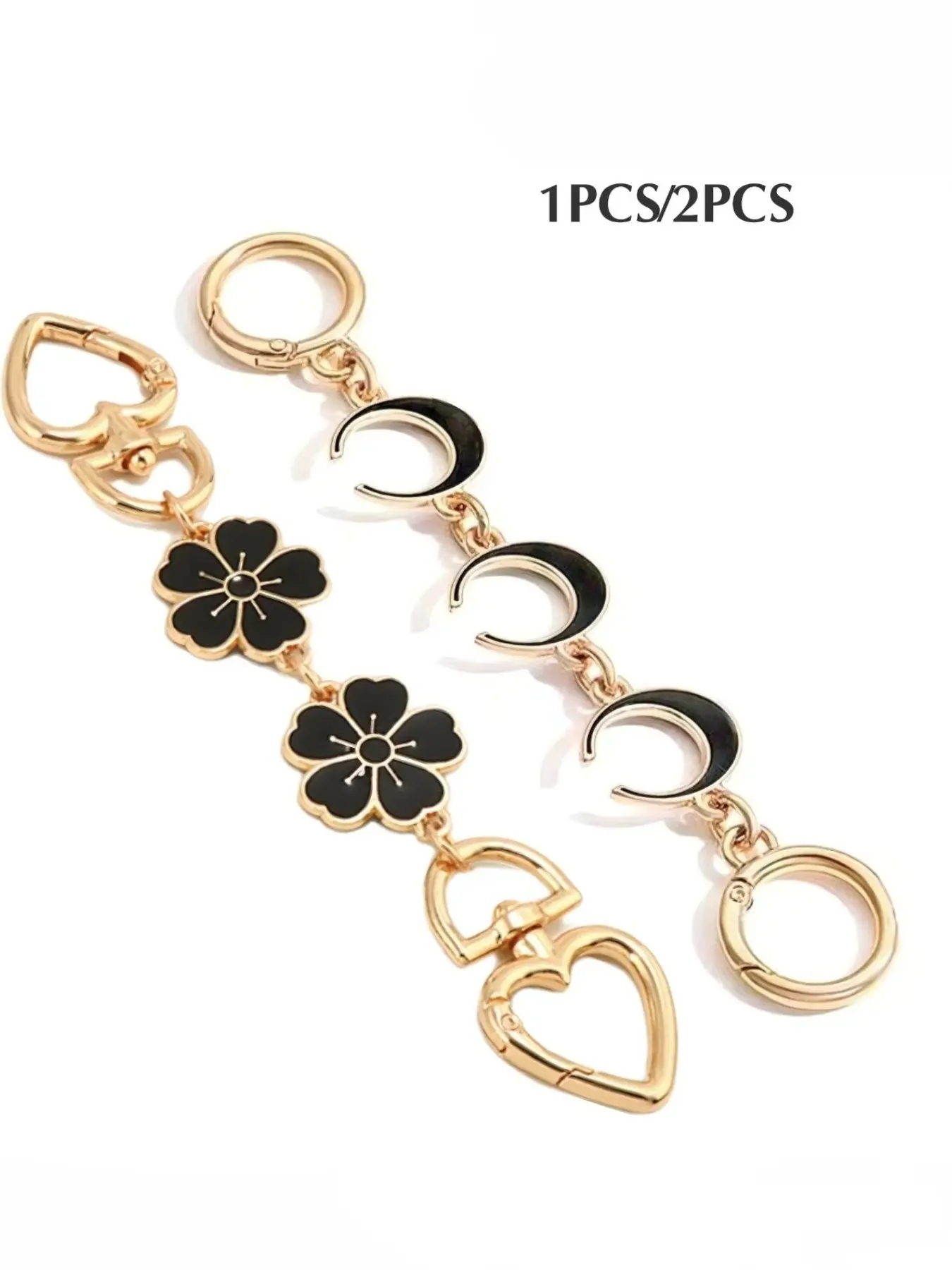 2pcs Cherry Blossom Bag Extender Chains, Handbag Strap Extender, DIY Wallet Making Accessories, Cute Floral Style, All Seasons, Bag Chains For Handbags