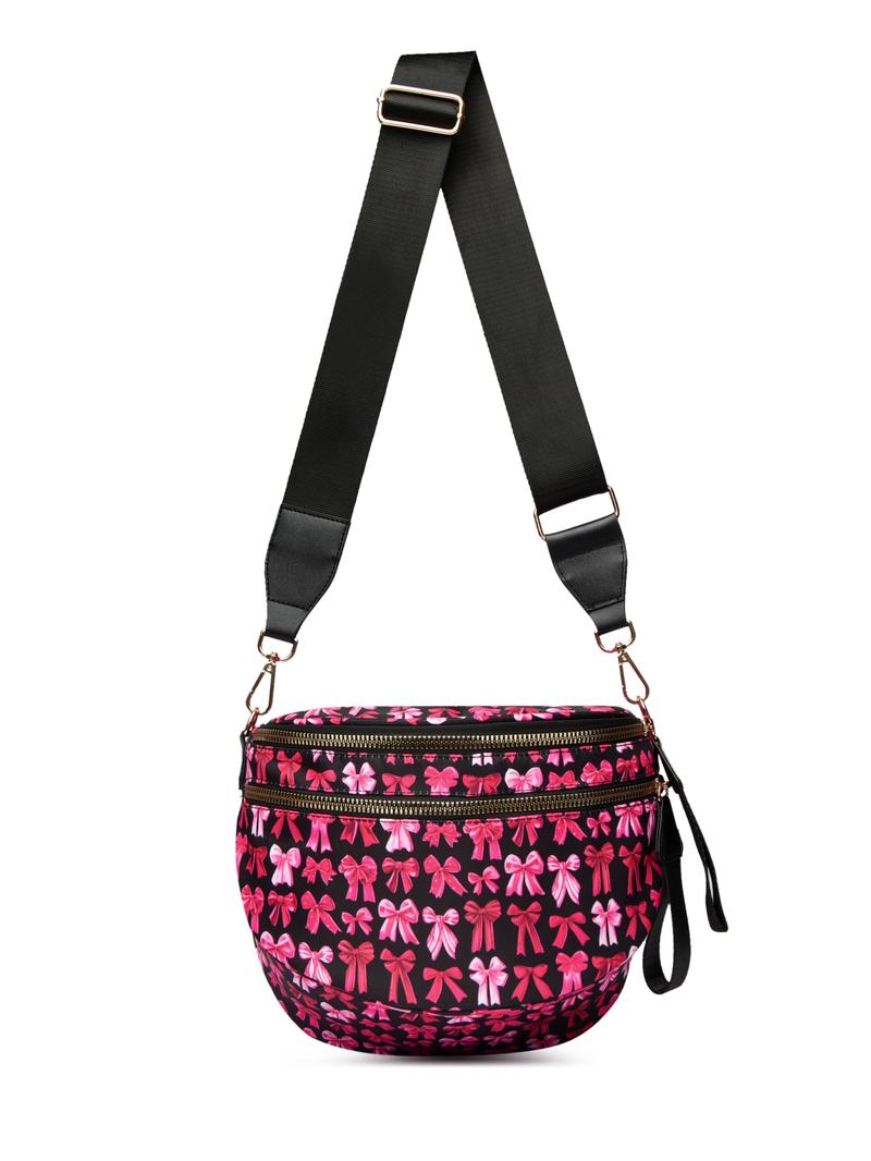 26 Valentine's Day Women's Fashionable Checkerboard Patterm Zipper Shoulder Pack, Casval Versatile Crossbody Bag for Daily Used, Trendy All-match Fanny Bag