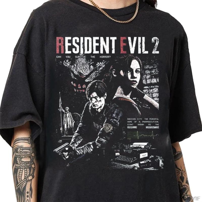 Resident Evil 2 Biohazard Game Men's Pure Cotton T-shirt Summer New Item Unisex Casual Fashion