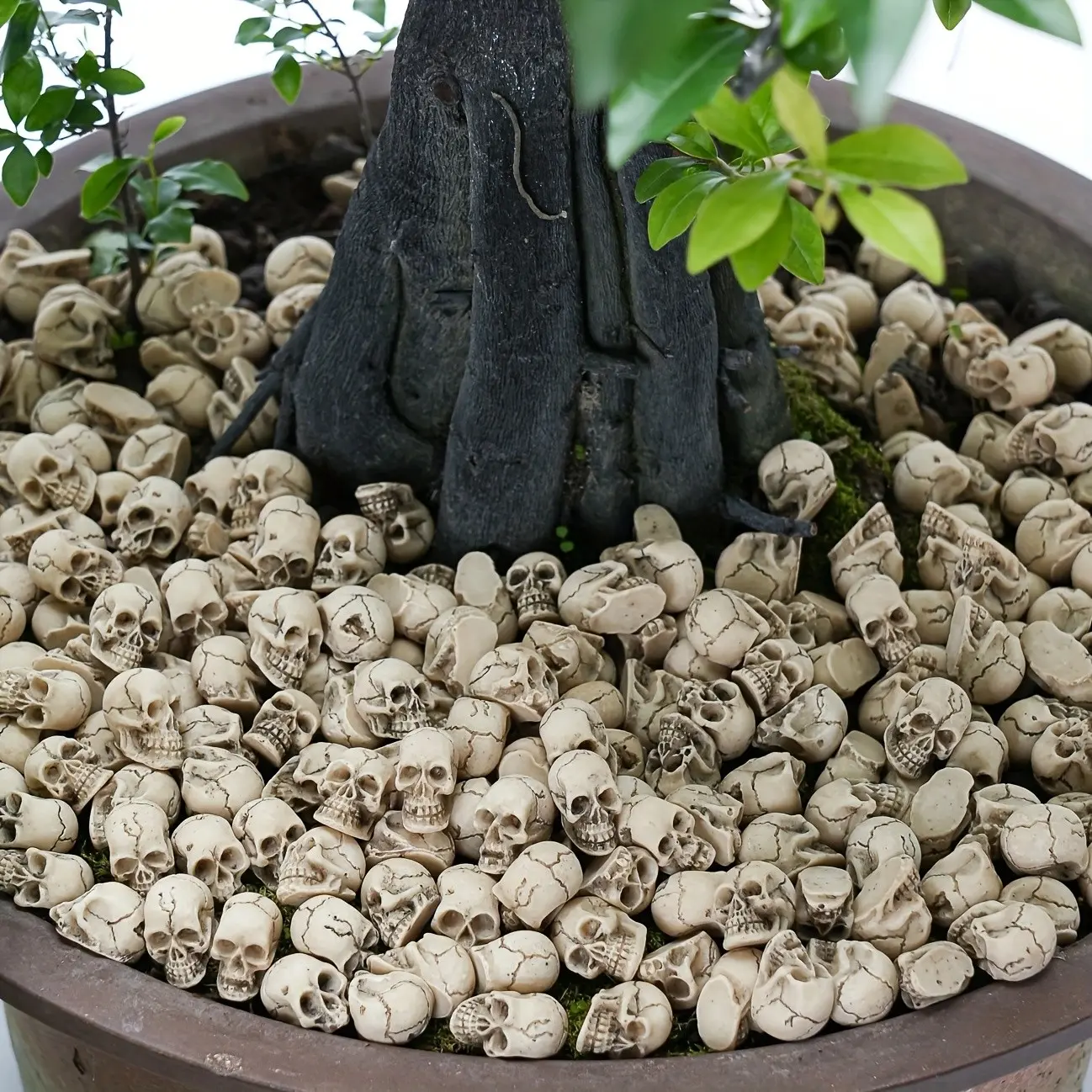 20 Unique Decorative Skull Flower Pot Decorations, Mini Skull Statues for Home & Outdoor, Cute Garden Decor, Halloween Gift, Plant Accessories, Resin Statue