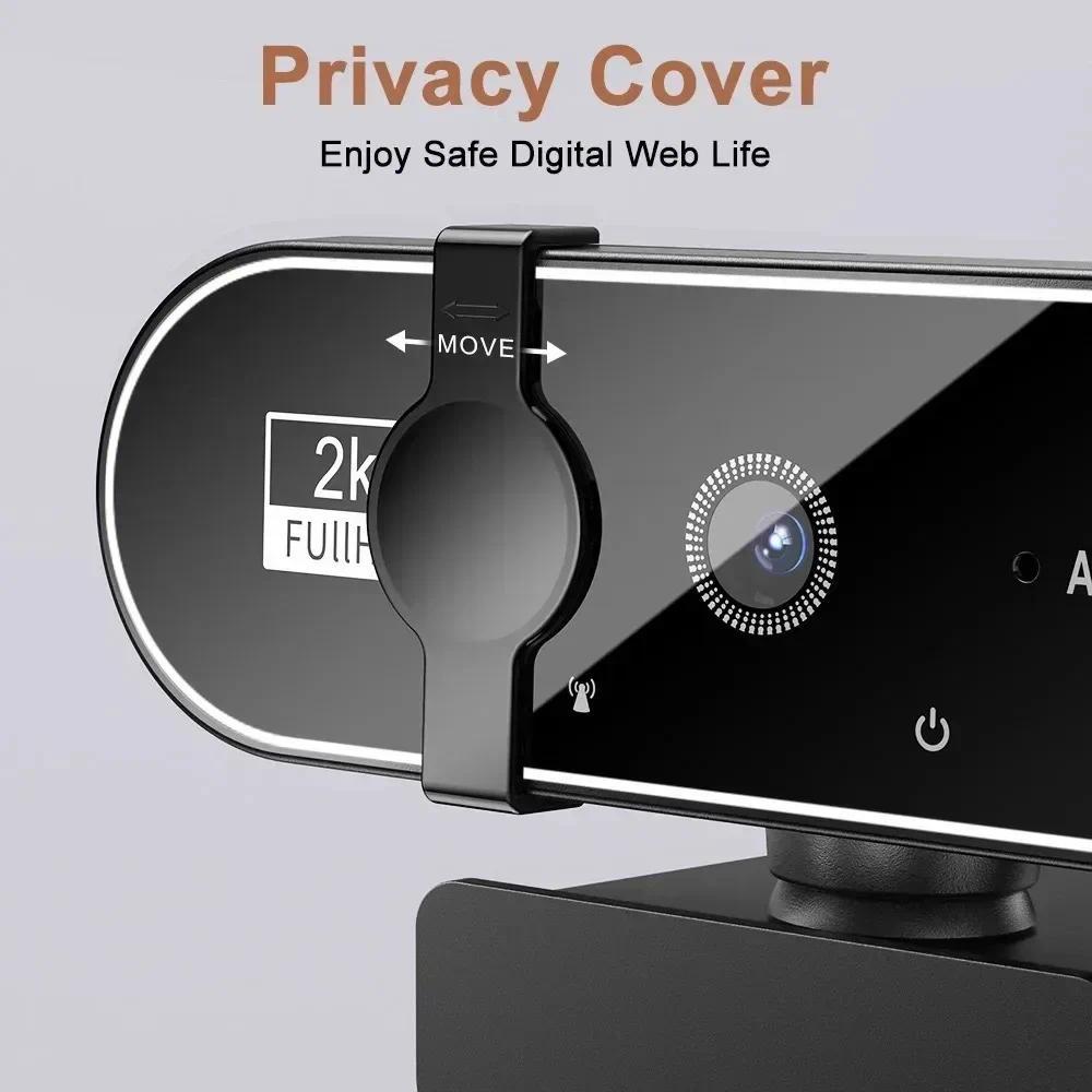 4K Full HD Webcam with Microphone Autofocus 8MP Website Camera for Windows PC Laptop IOS Macbook External Web Cam Video Calling