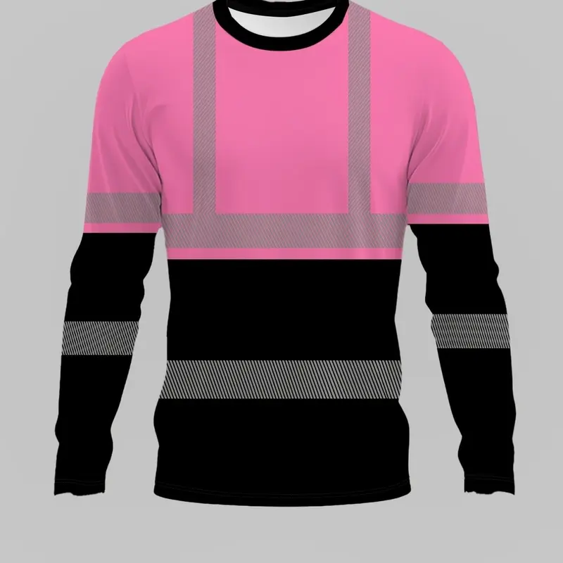 Men's Long Sleeve T-Shirt, Menswear, Tops, Colorful Block-Striped, Multi-Color Options, Personalized Practical Style, Spring & Fall Fashion, Streetwear, Casual Fashion Clothing