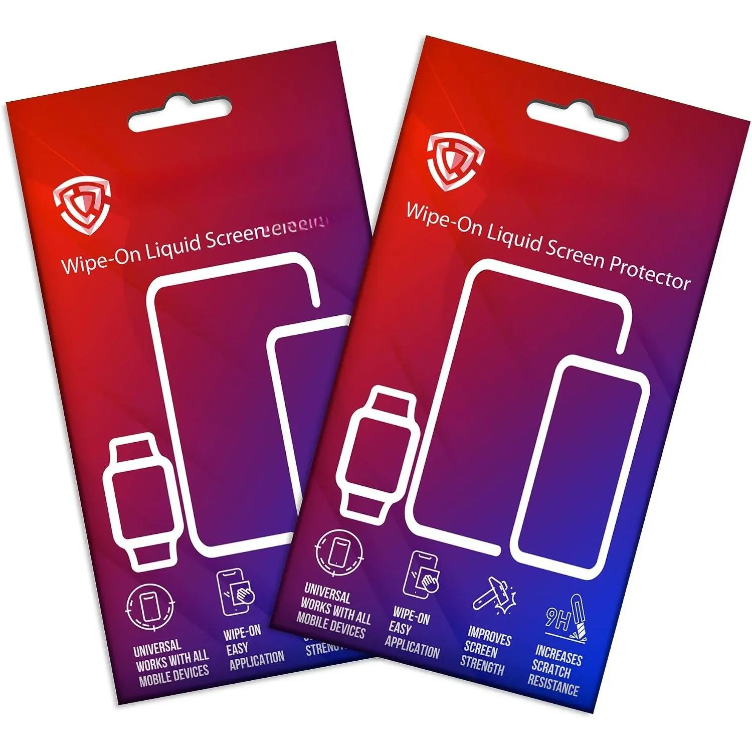 Liquid Glass Screen Protector (2 Packs) - Silica Oxide Invisible Coat, Wipe-On, Scratch Proof, Crack Resistant Nano Protection for Phones, Tablets, Watches with Curved Screens