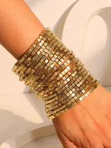 19pcs Square Bead Stretch Bracelet Set for Women, Fashion Layered Stackable Bracelets, Daily Wear, Parties, Gift Giving