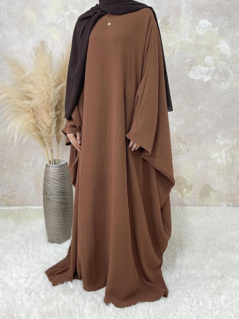 【plus Size】 Women's Solid Color Maxi Abaya, Modesty Round Neck Long Sleeve Dress for Daily Wear, Ladies Muslim Islamic Clothing for All Seasons, Dresses for Women, Loose Abayas 【plus Size】 Women's Solid Color Maxi Abaya, Modesty Round Neck Long Sleeve Dress for Daily Wear, Ladies Muslim Islamic Clothing for All Seasons, Dresses for Women, Loose Abayas