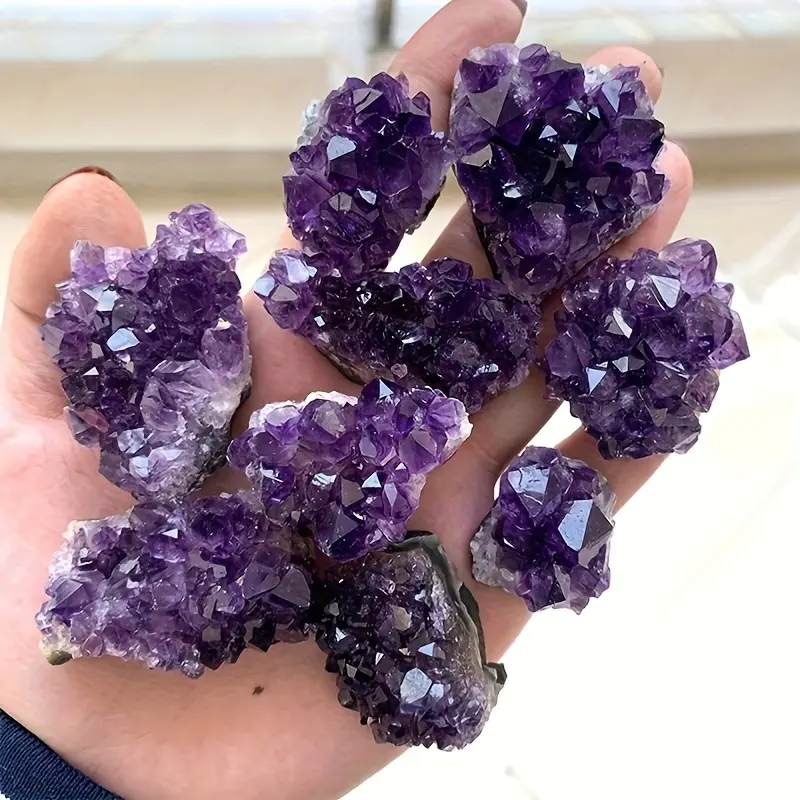 Genuine Natural Purple Amethyst Mantisite Quartz Cluster Raw Gemstone Specimen - Collectibles, Indoor Office Desktop Decor, Serene Home Ornament with Natural Beauty, Genuine Mineral Specimen