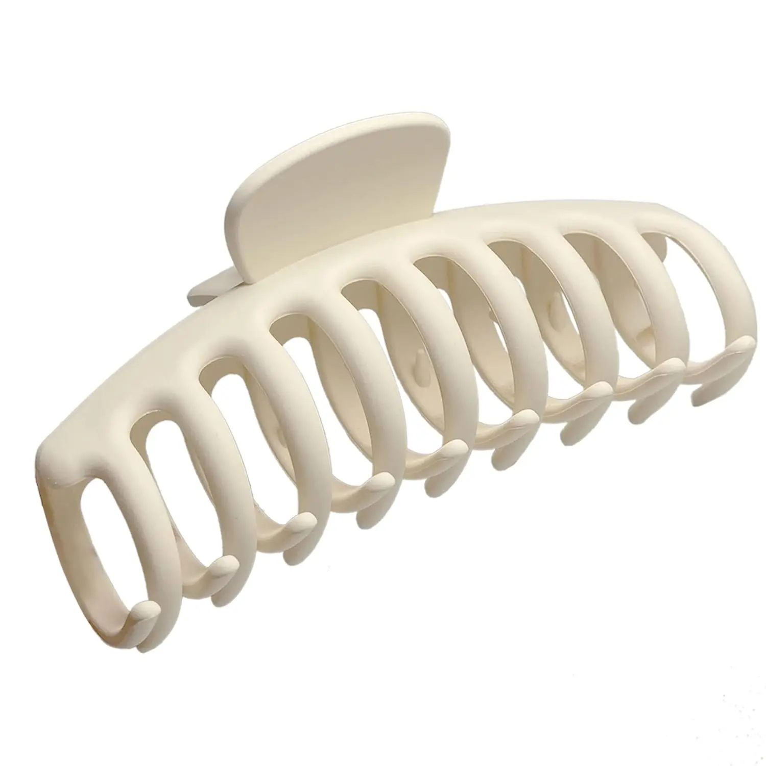 Big White Claw Clips 4.3″ Matte Large Hair Claw Clips Non-Slip Ponytail Jaw Barrette Strong Hold Banana Jumbo Hair Clips for Women Long Thick Hair(Single piece)
