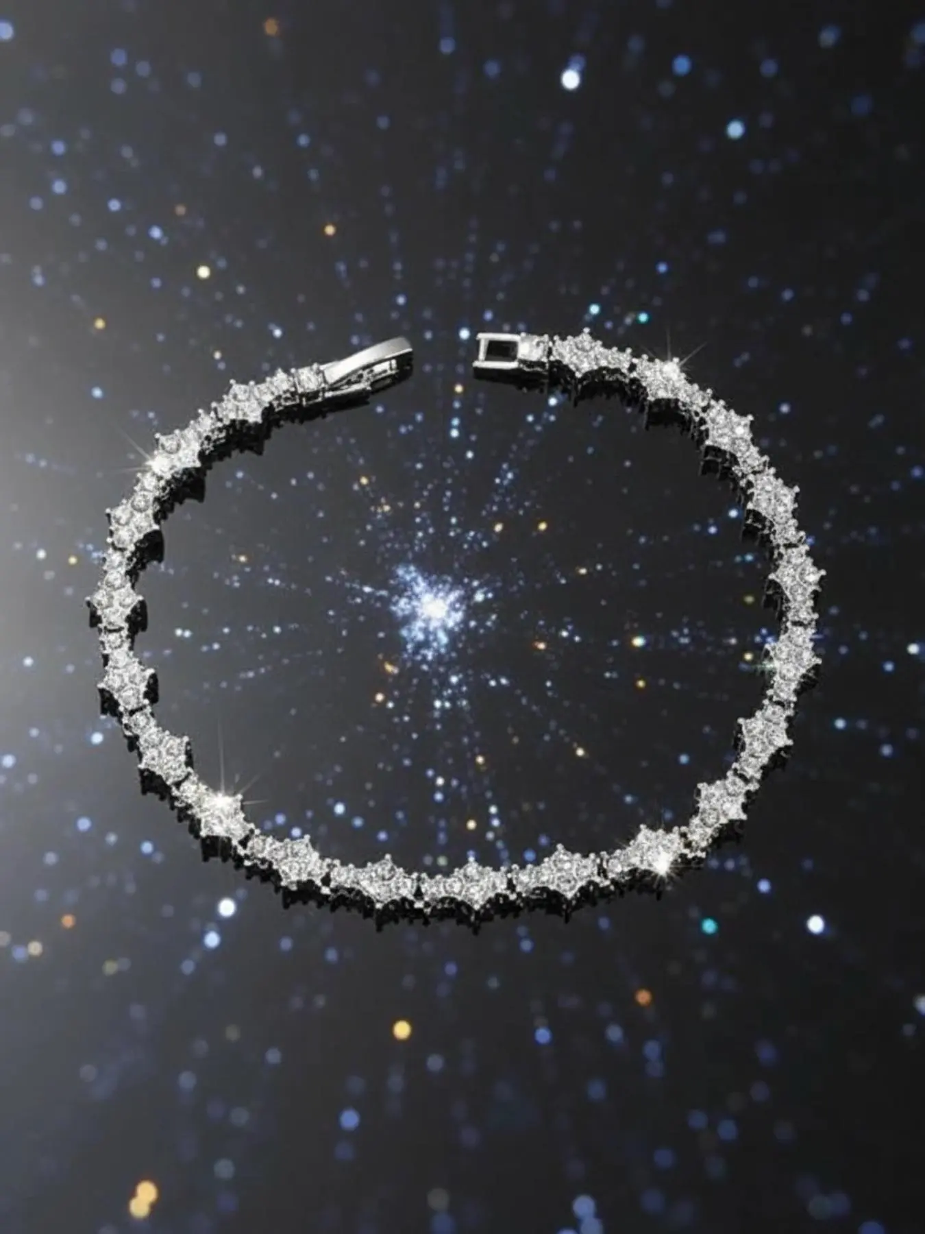 1 pcs Gold & Silver Crystal Tennis Bracelets for Unisex - Hip Hop Cubic Zirconia Bracelet, Fashionable Bracelet, Beautiful Bracelets, Sparkling Elegant Jewelry, Classic Commemorative Gift for Birthday, Anniversary, Special Occasions