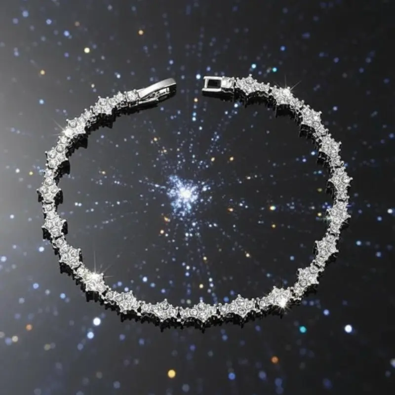 Gold & Silver Bracelets for Unisex, Hip Hop Cubic Zirconia Bracelet, Fashionable Bracelet, Sparkling Elegant Jewelry, Classic Gift for Birthday, Anniversary, Special Occasions, Bangle