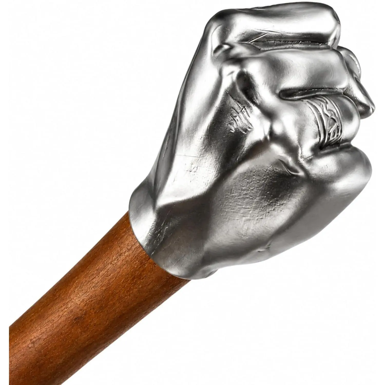 Stainless Steel Fist Hammer with Wood Grip, 2 Fist Heads, Light Tapping Tool, Display Tool, Gag Gift for Men