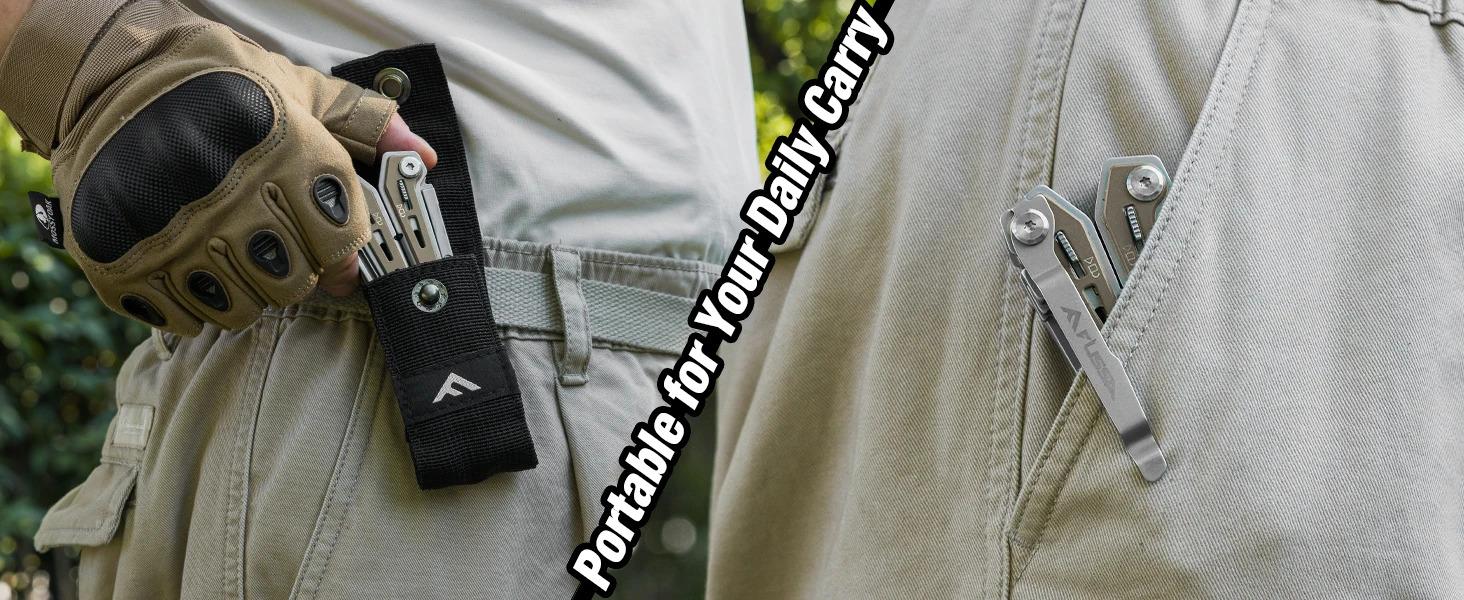 FLISSA Multi Tool Pliers Desert Tan 16 in 1 Stainless Steel Multipurpose tool with Tactical Multitool Knife, Screwdrivers