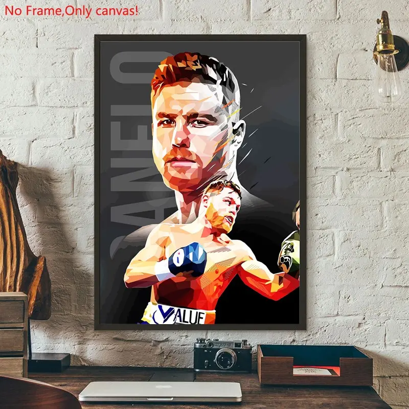 1 piece/set frameless canvas painting print poster, Classic realistic Boxing Sports star art, Canelo Alvarez Boxing Champion, a perfect gift for mixed martial arts loves, ideal gift for bedroom, living room, dorm hallway, kitchen,s mural, wall decoration