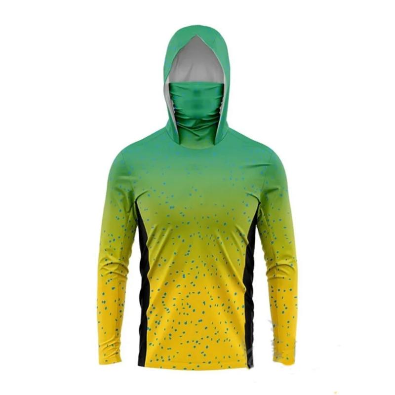 Sun Protection Clothing Men Women Fishing Hoodie Sun Protection Rash Guard Cycling Jacket Shirt Cover Mountaineering Face Collar Coat Tech Fleece Activewear
