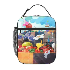 Pikmin Lunch Bag Water Resistant Reusable Handbag with Sturdy Zipper Insulated Pikmin Lunch Box Bag and Matching Pikmin Lunch Tote Great for School Office Beach and Camping