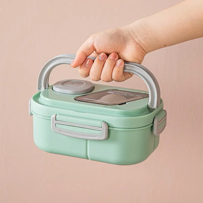 Practical Student Lunch Box, Office Salad Bento Box with Sauce Container, Microwaveable Meal Box, Fruit Box, Reusable Food Storage