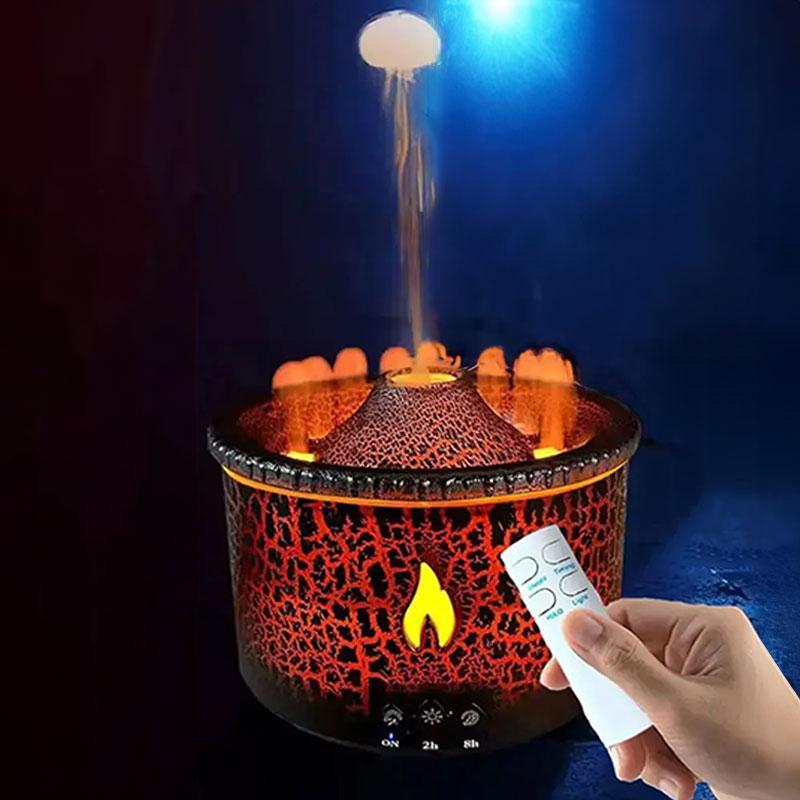Volcano Diffuser Portable Aroma Diffuser, Smart Auto Shut Off, Timer Night Light Humidifier, Flame Mushroom Diffuser Remote Control, Aroma Diffuser Humidifiers