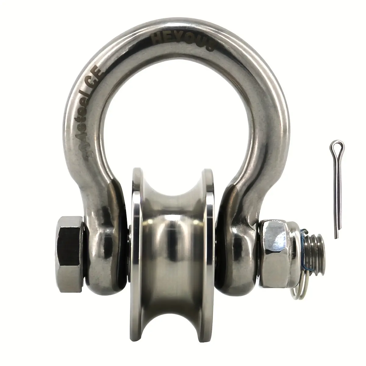 Heavy-Duty Stainless Steel Bow Shackle with 2000lb Capacity for Lifting, Tying, Traction, and Suspension