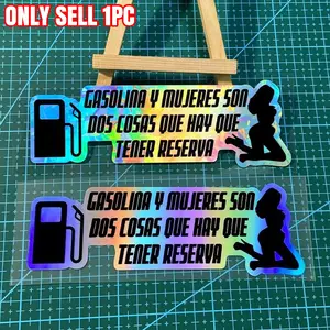 1PC GASOLINA Y MUJERES SON DOS COSAS QUE HAY OUE TANER RESERVA Motorcycle Sticker, Spanish Style, for Fuel Tank, Car Windows, Trunk, Waterproof Vinyl Decal, A Gift for Lovers of Modified Vehicles, Sticker for cars, Waterproof Decals