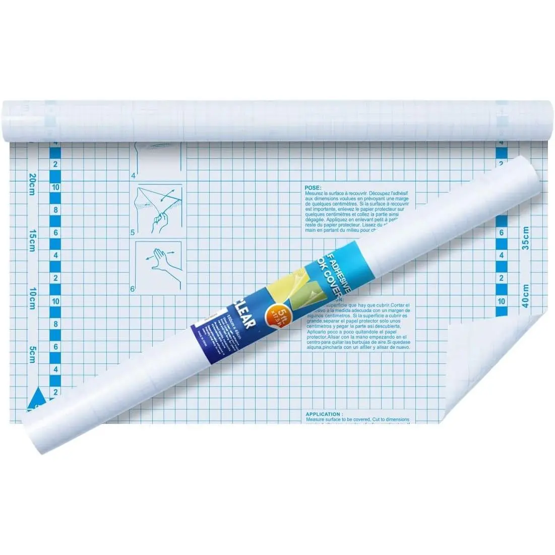 Clear Contact Paper for Books, Adhesive Book Cover, 17.5 in x 5 ft