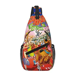 Scooby Doo Versatile Lightweight Chest Sling Bag for Everyday Use Outdoor Camping Business Travel Cartoon Casual Merch Shoulder Backpack for Tablet Gift for Men Women and Kids