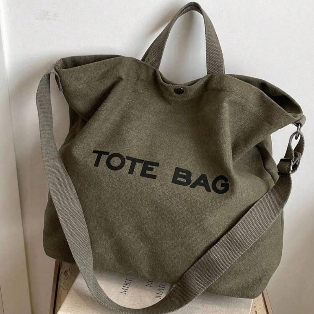 Large Capacity Letter Graphic Canvas Tote Bag For Women, Fashion Handbag Casual Commuter Shoulder Bag, Minimalist Lightweight Big Capacity Female Satchel Bag, Versatile Vintage Tote Crossbody Bag, New Simple Style Women Tote Bag Fit For Work School