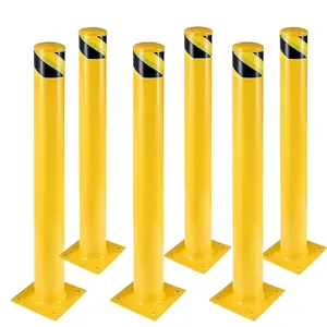 Heavy-Duty Steel Safety Bollard Posts – for Traffic Control, Driveway Barrier, Parking Pole Yellow
