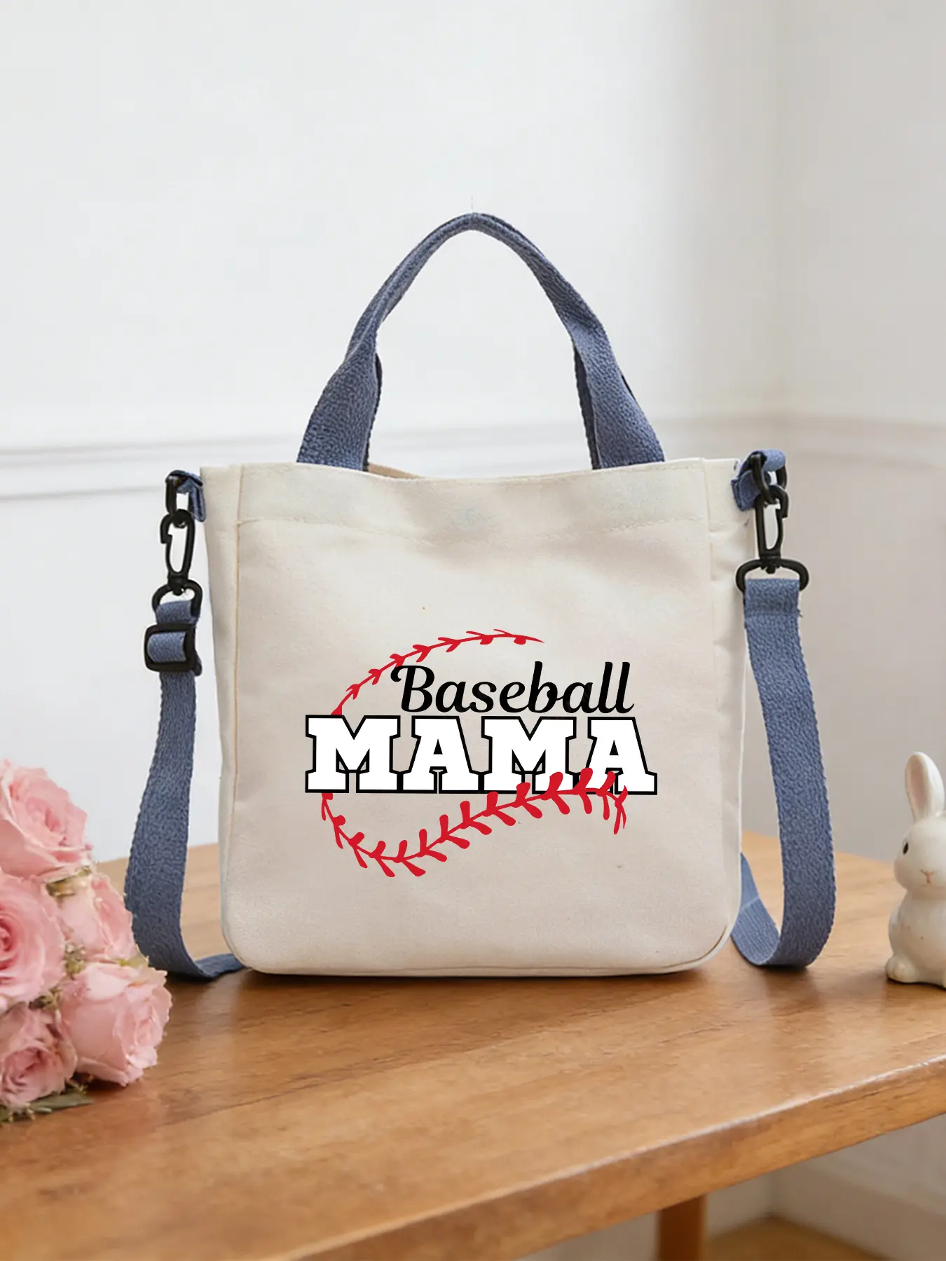 "BASEBALL MAMA" Pattern Crossbody Bags, Shoulder Bags, Handheld Shopping Bags, Cosmetic Bags and Tote Bags, Ideal for Daily Shopping and Commuting, Trendy Fashion Items and Perfect Gifts.