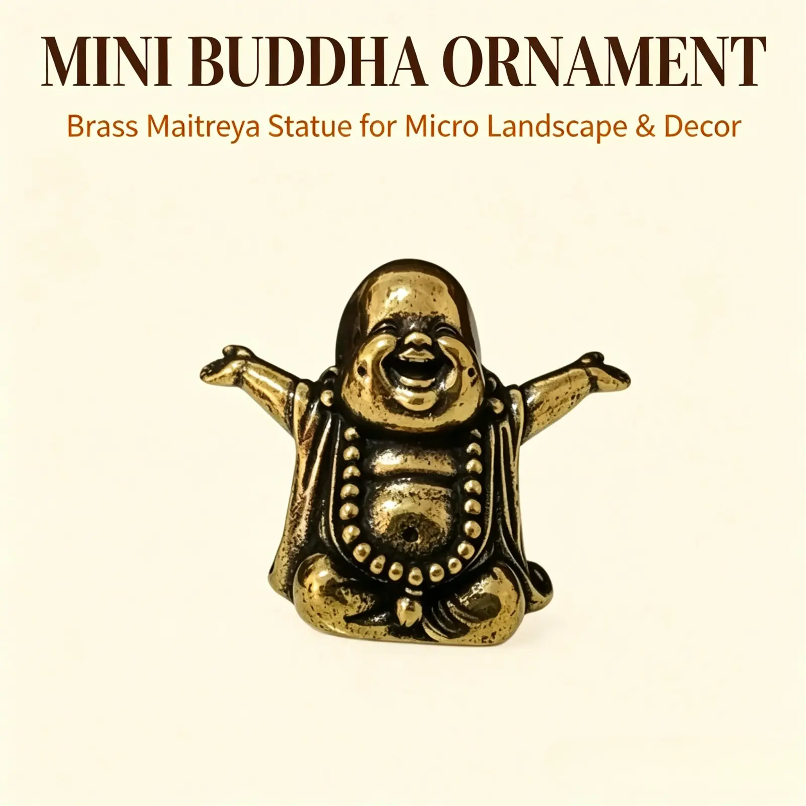 Copper-Carved Nirvana Buddha Brass Ornament - Minimalist Religious Decor, Handheld Collectible Craft, Camping Desk Decor
