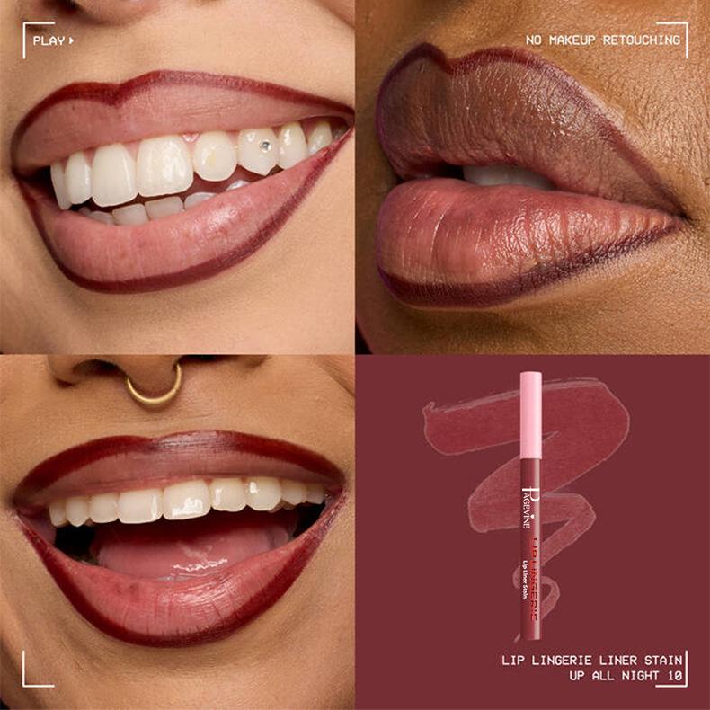 Waterproof Lip Liner Stain Long Lasting Smudgeproof Nude Lip Pencil Precise Contour All Day Wear Transfer Proof Beige Tan