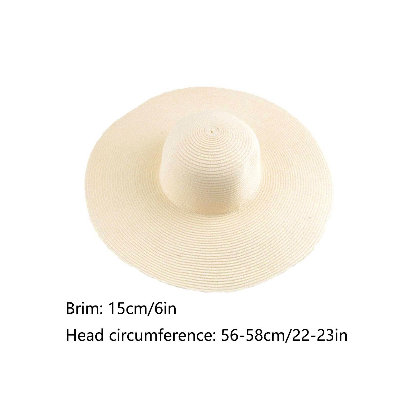 Women's Sun Visor Hat Wide Rimmed Summer Foldable Roll Up Beach Hat Solid Colour Casual Outdoor Sun Protection Large Hat