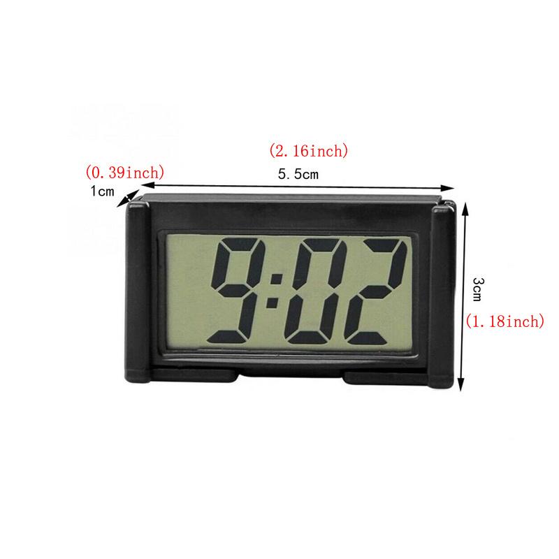 Compact Mini Digital Clock - Car Dashboard Time Display with Self-Adhesive Bracket for Vehicle Electronic Accessories