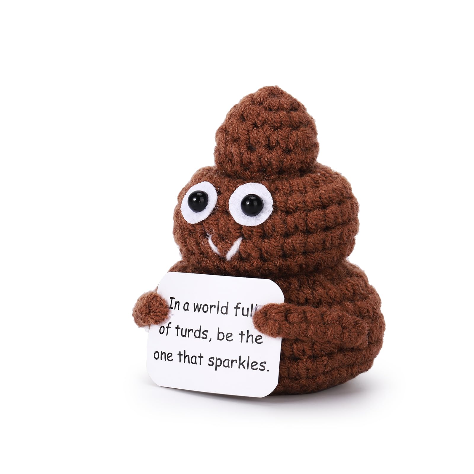 dorable Handmade Knitted Poop Doll Emotional Support Plush Soft Squeezable Stress Relief Toy Ideal Christmas Presents Holiday Gifts Birthday Gifts For Women Men Him Teacher Appreciation Small Cute Gift Bag Pendant Desk Decor Travel Companion Party Favor
