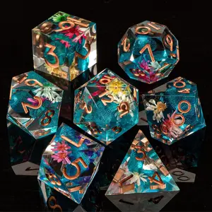 Complete 7-Piece Dice Set, D&d Dice for Dungeons & Dragons, Numbered Dice with Sharp Edges, Perfect for Tabletop Games