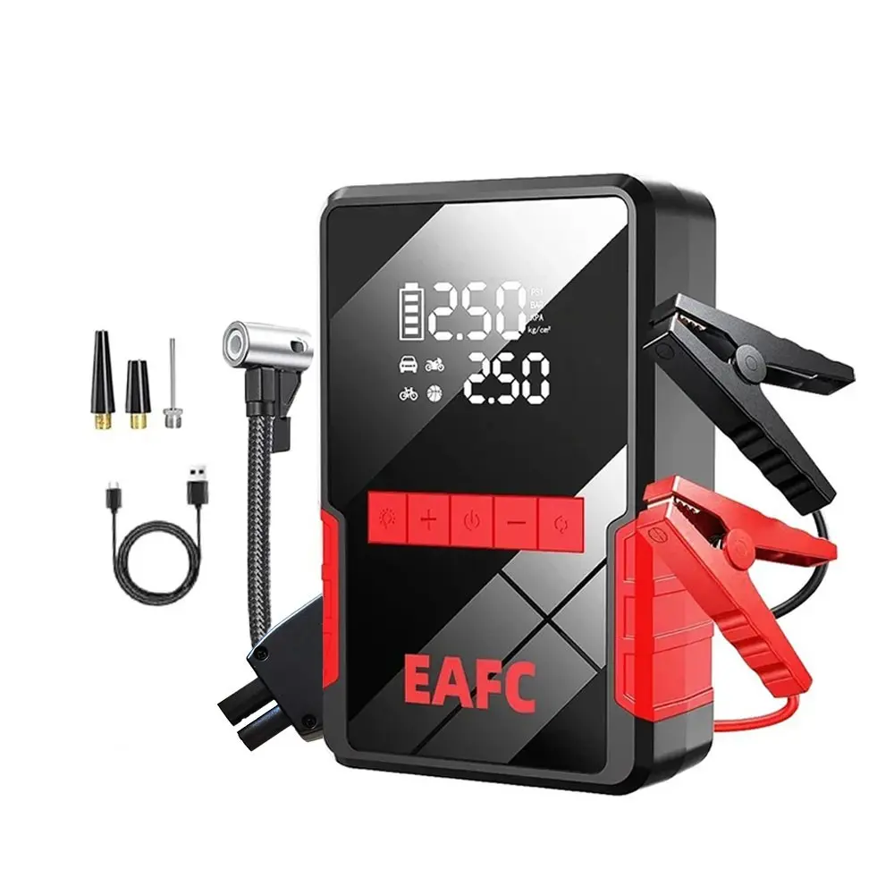 Multi-Function Car Emergency Starter, Tire Inflator, Portable Air Compressor, Outdoor Light, 1200a Mobile Power, Road Rescue Tool