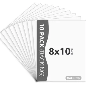 10-Pack 8x10 Acid Free White Uncut Matte Picture Frame Backing Board for Photos