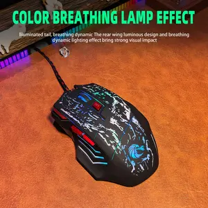 Gaming Mouse with 7-Button Right-Handed Design, Rapid Fire Button, Wired mouse Optical USB, Suitable for PC, Office, Home Use, H300 Model