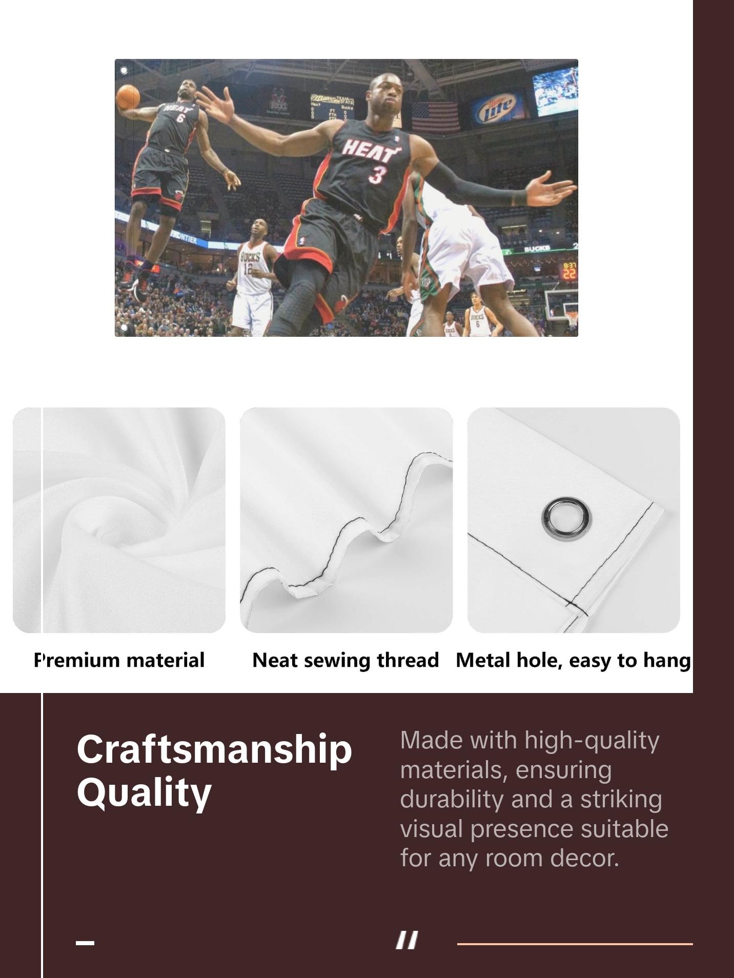 LeBron James & Dwyane Wade 2010 Iconic Moment Wall Flag - Celebrate Sports History with Teamwork Excellence and Collaboration Tribute Decor Tapestry Bedroom Dorm Wall