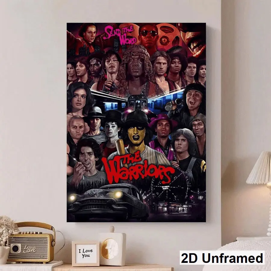Vintage 80s Movie Poster Print, Wall Art Featuring Iconic Characters, Ideal for Men's Lounge & Office Decor, Unframed Classic Film Gift