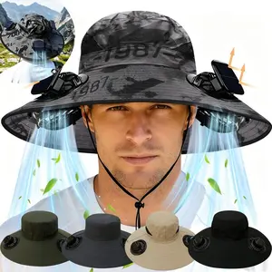 2026 New Solar Fan Sun Hat for Men & Women, UV Protection Wide Brim Fishing Hat with Triple/Dual Solar-Powered Fans, Breathable Outdoor Cap for Fishing, Camping, Hiking & Travel summervibes☀️
