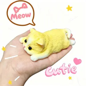 Viral Fluffy Lying Cat Anti-Anxiety Squish Toy