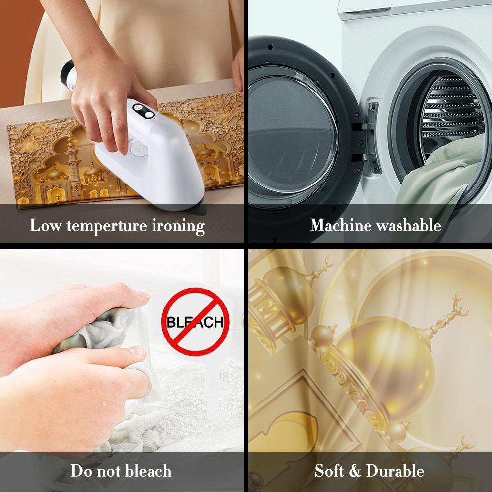 Ramadan Theme Backdrop, 1 Count Exquisite Mosque & Moon Pattern Backdrop, Decorative Banner for Home Party Wedding Festival