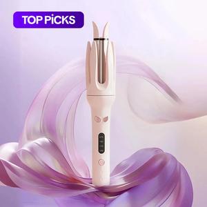 electric hair curler, 4-speed temperature control adjustable hair curler, led screen hair curling wand, diffuser hair styling tool for home & salon use, gifts for girl, cordless straightener waver crimper wavy curly hair products, portable curler