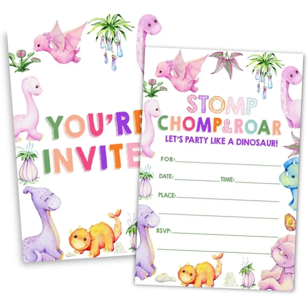 Birthday Party Invitations Dinosaur Party Invitation Cards for Boys Girls (30 Cards & 30 Envelopes)