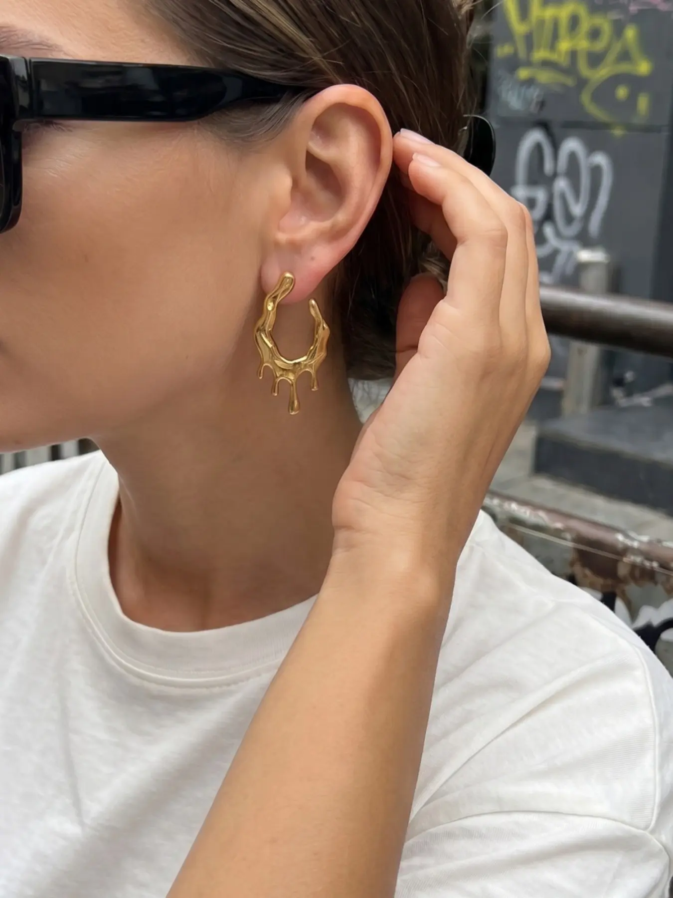 Liquid Metal Melting Earrings, Unique Pioneer Design, Non-Fading, Street Style, Daily/ Music Festival Jewelry
