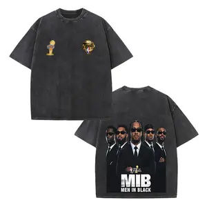 Retro Front Dual Chest Knicks Championship Cup & Finals Badge + Back Five Formal Suit Players MIB Men In Black Bold Letter Dual Side Tee Vintage Washed Black Tee, Knicks Core Squad Graphic Unisex Oversized Heavyweight Cotton Streetwear T-Shirt, Ideal Gift