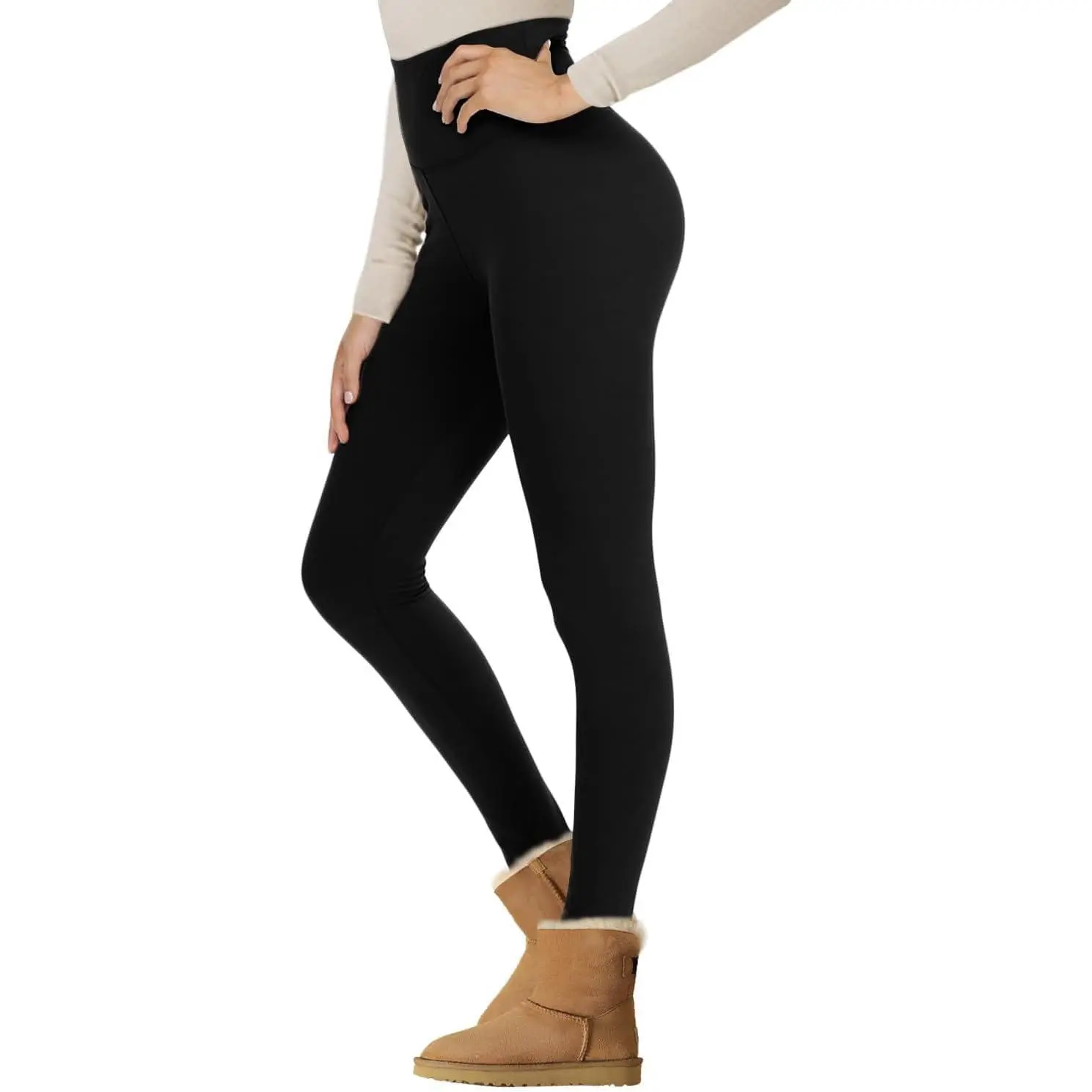 sportsFleece Lined Leggings Women - Winter Thermal Warm Thick Lining Pants