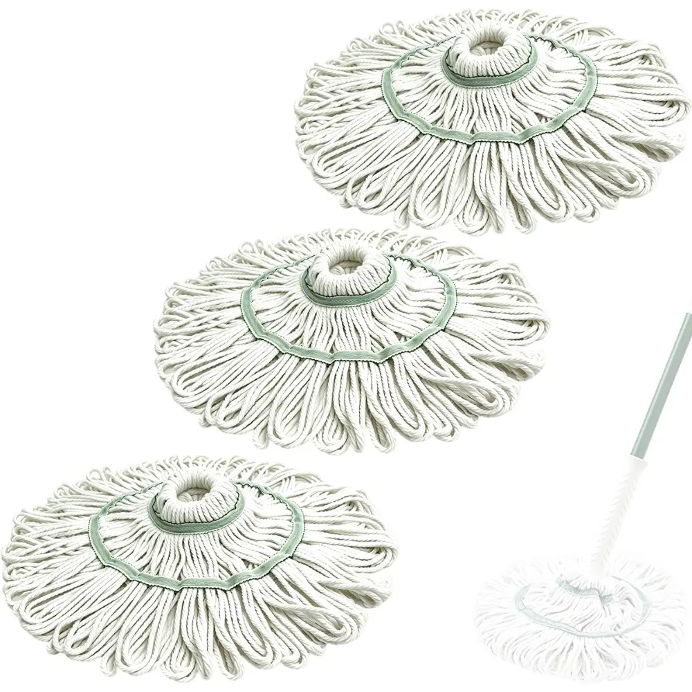 3 Pack Mop Head Refills Compatible with Libman 2031 Tornado Mop, Cotton Polyester Twist Mop Replacement Heads for Self-Wringing Mop, Machine Washable, Multi-Surface Floor Cleaning
